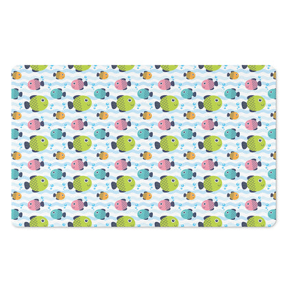 Cartoon Fish Pattern Print Polyester Doormat