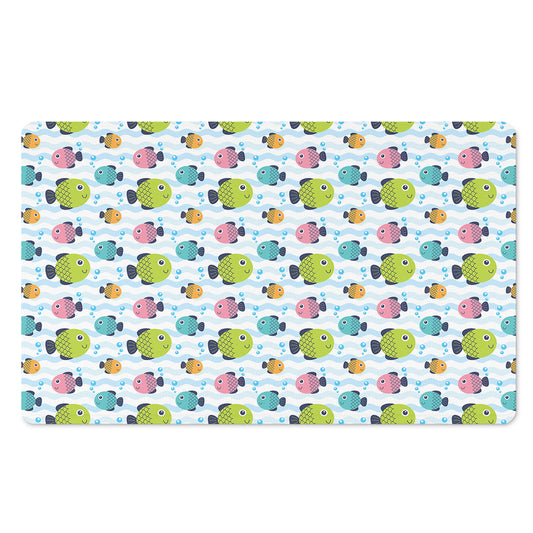 Cartoon Fish Pattern Print Polyester Doormat