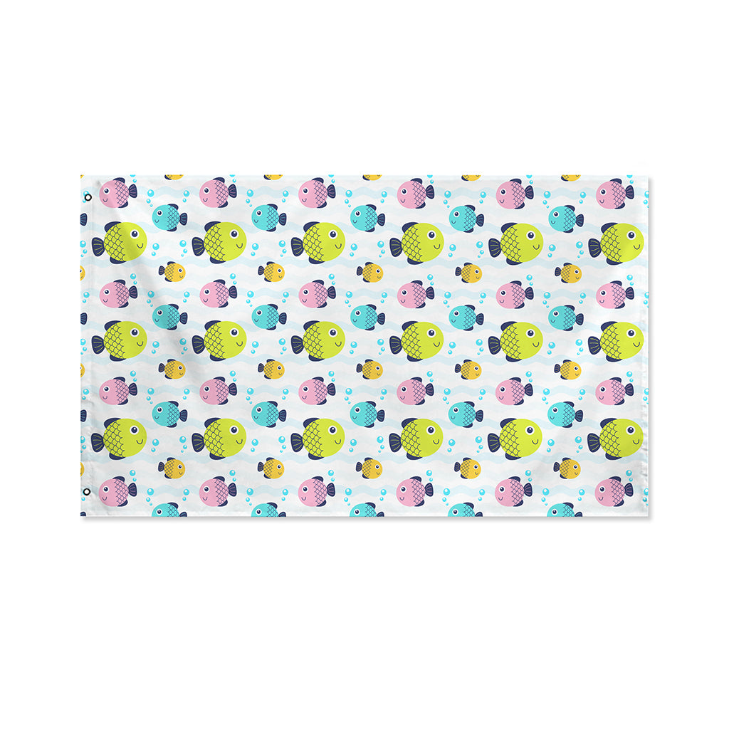 Cartoon Fish Pattern Print Polyester Flag