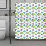 Cartoon Fish Pattern Print Polyester Shower Curtain