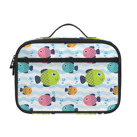 Cartoon Fish Pattern Print Portable Lunch Bag