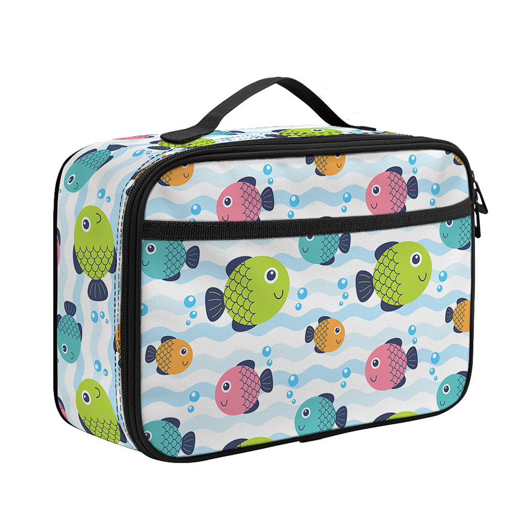 Cartoon Fish Pattern Print Portable Lunch Bag