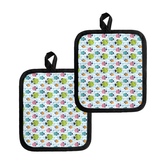 Cartoon Fish Pattern Print Pot Holders