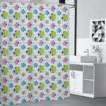 Cartoon Fish Pattern Print Premium Shower Curtain