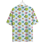 Cartoon Fish Pattern Print Rayon Hawaiian Shirt
