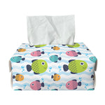 Cartoon Fish Pattern Print Rectangle Tissue Box Cover