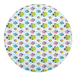 Cartoon Fish Pattern Print Round Blanket