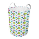Cartoon Fish Pattern Print Round Laundry Basket