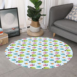 Cartoon Fish Pattern Print Round Rug