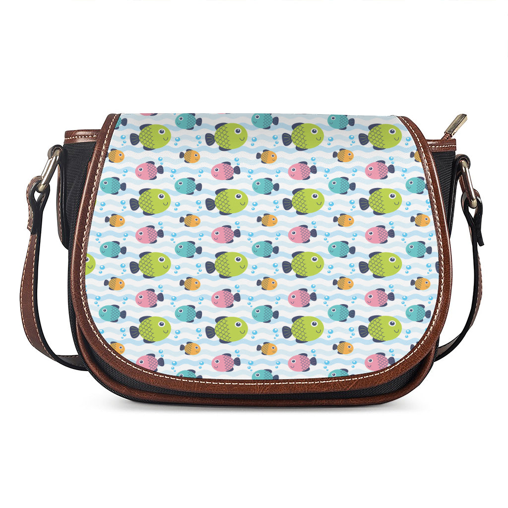 Cartoon Fish Pattern Print Saddle Bag