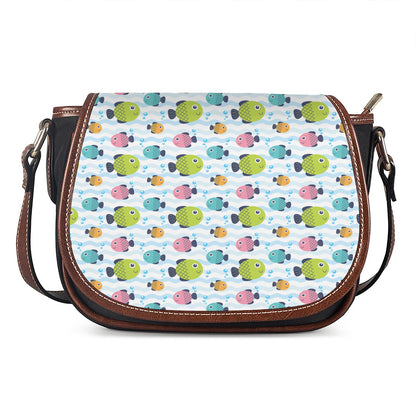 Cartoon Fish Pattern Print Saddle Bag