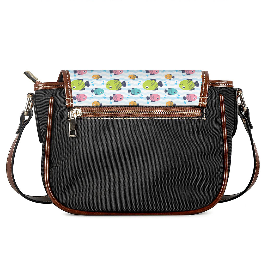 Cartoon Fish Pattern Print Saddle Bag