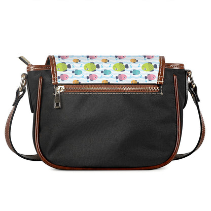 Cartoon Fish Pattern Print Saddle Bag