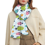 Cartoon Fish Pattern Print Scarf