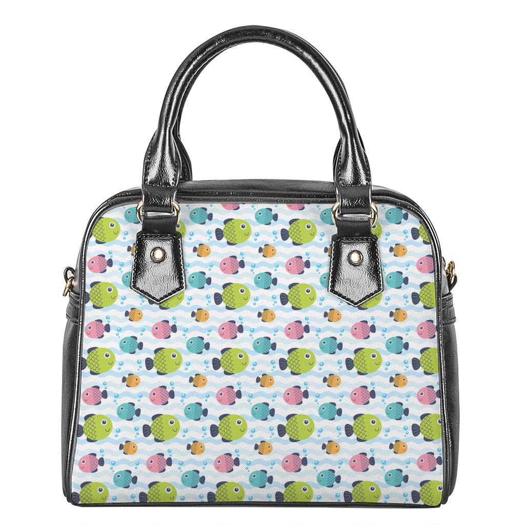 Cartoon Fish Pattern Print Shoulder Handbag