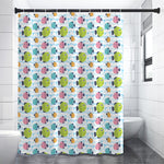 Cartoon Fish Pattern Print Shower Curtain