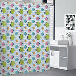 Cartoon Fish Pattern Print Shower Curtain