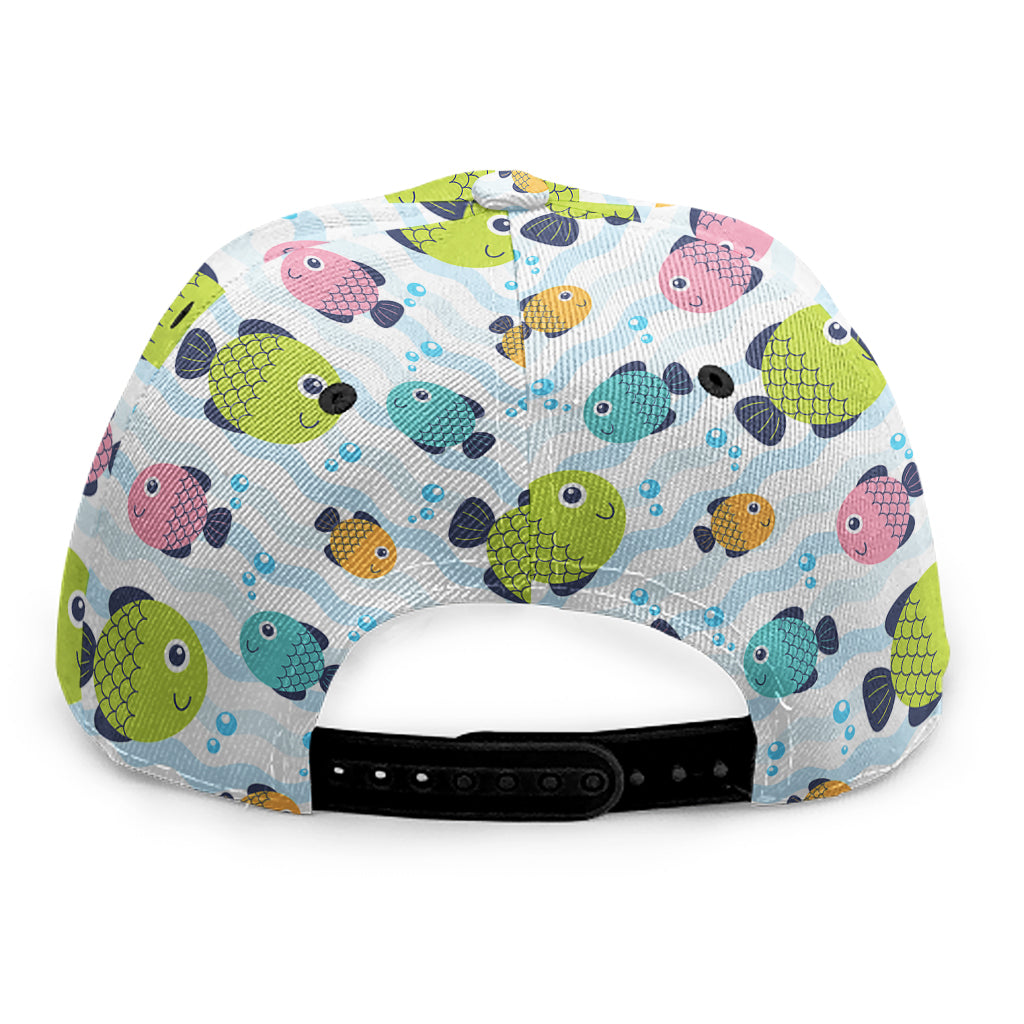 Cartoon Fish Pattern Print Snapback Cap