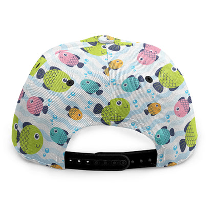 Cartoon Fish Pattern Print Snapback Cap