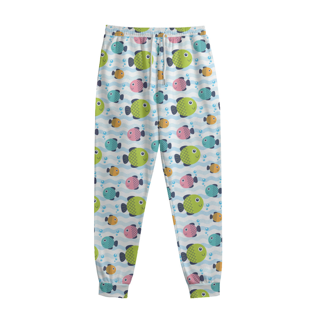 Cartoon Fish Pattern Print Sweatpants