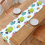 Cartoon Fish Pattern Print Table Runner