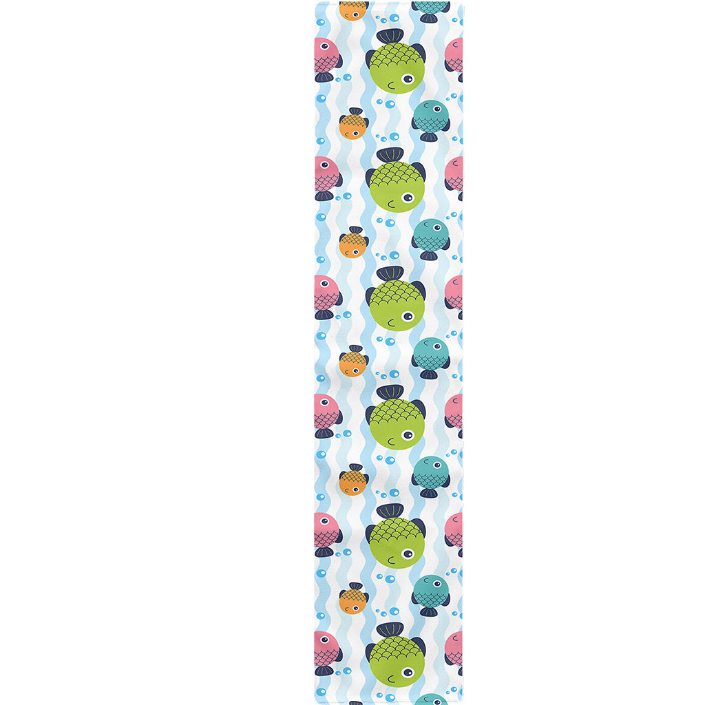 Cartoon Fish Pattern Print Table Runner