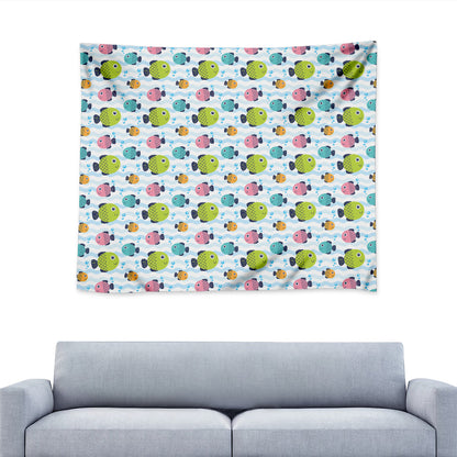 Cartoon Fish Pattern Print Tapestry