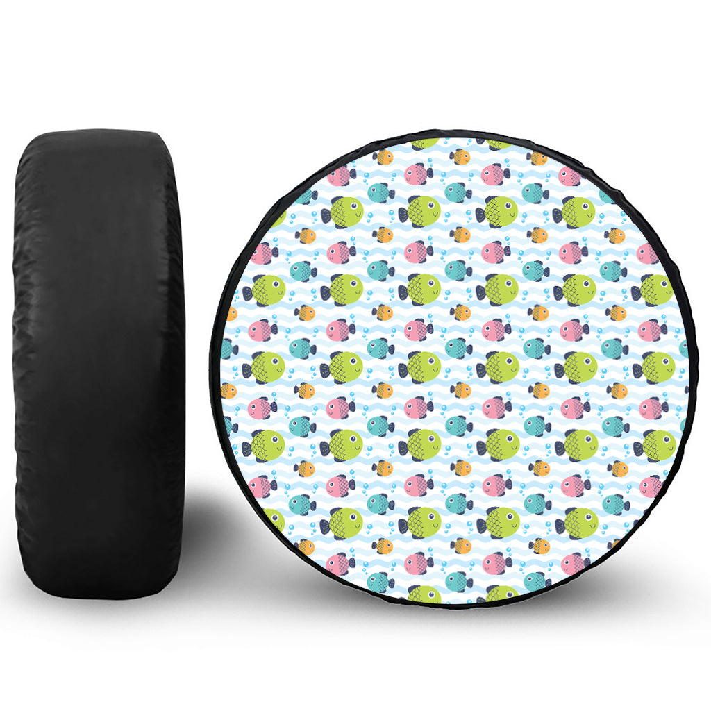 Cartoon Fish Pattern Print Tire Cover