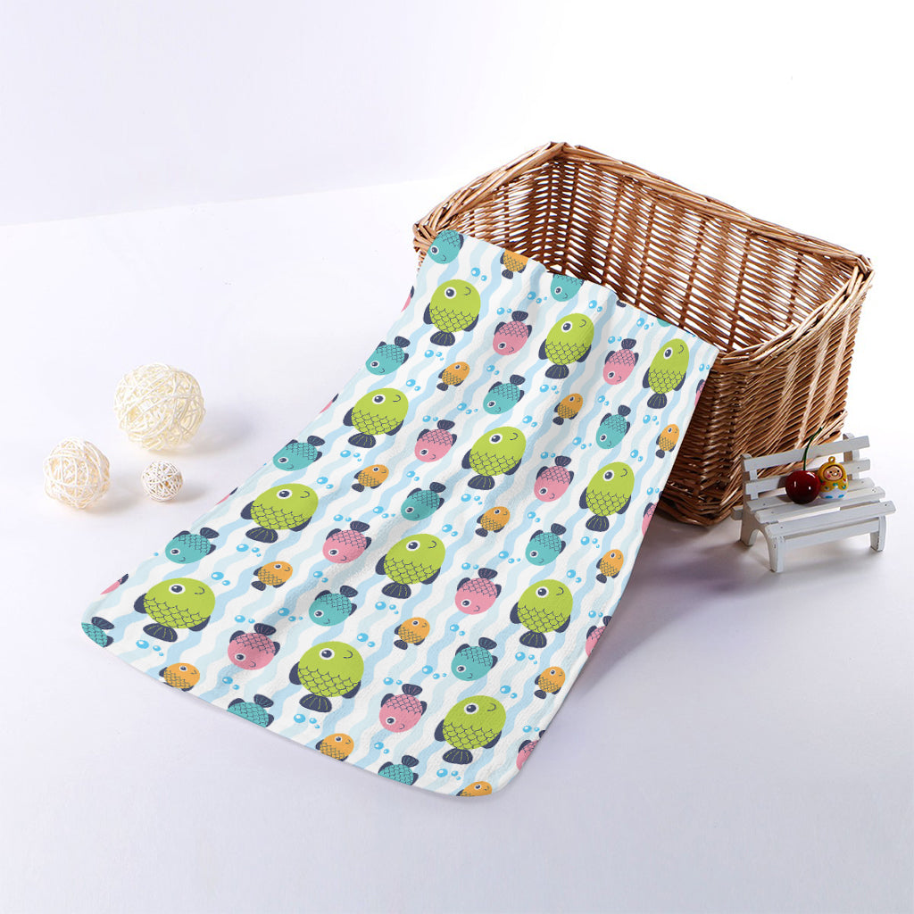 Cartoon Fish Pattern Print Towel