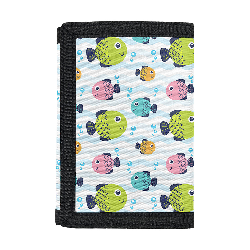 Cartoon Fish Pattern Print Trifold Wallet
