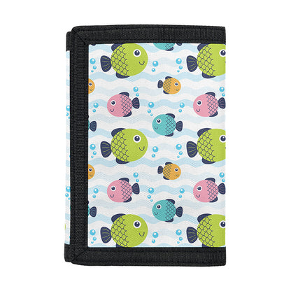 Cartoon Fish Pattern Print Trifold Wallet
