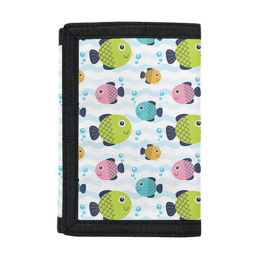 Cartoon Fish Pattern Print Trifold Wallet