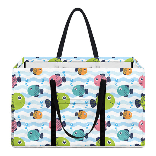 Cartoon Fish Pattern Print Utility Tote Bag
