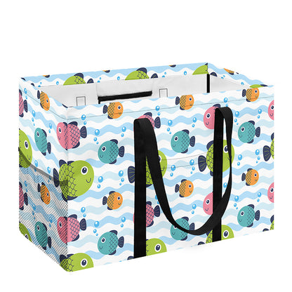 Cartoon Fish Pattern Print Utility Tote Bag