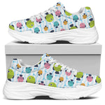 Cartoon Fish Pattern Print White Chunky Shoes