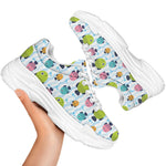 Cartoon Fish Pattern Print White Chunky Shoes