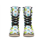 Cartoon Fish Pattern Print Winter Boots