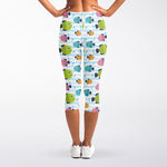 Cartoon Fish Pattern Print Women's Capri Leggings