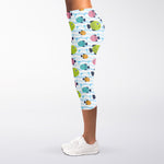 Cartoon Fish Pattern Print Women's Capri Leggings