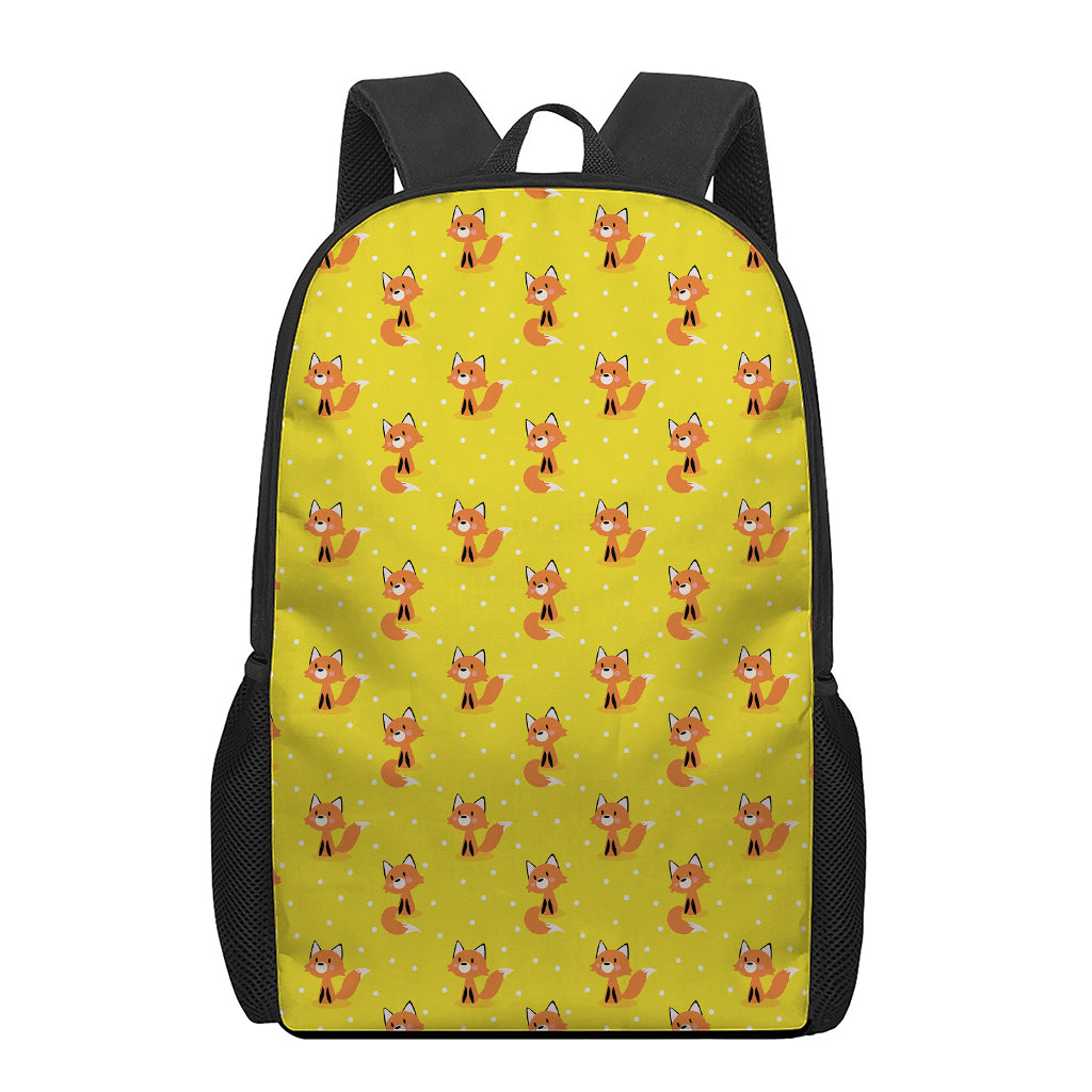 Cartoon Fox Pattern Print 17 Inch Backpack
