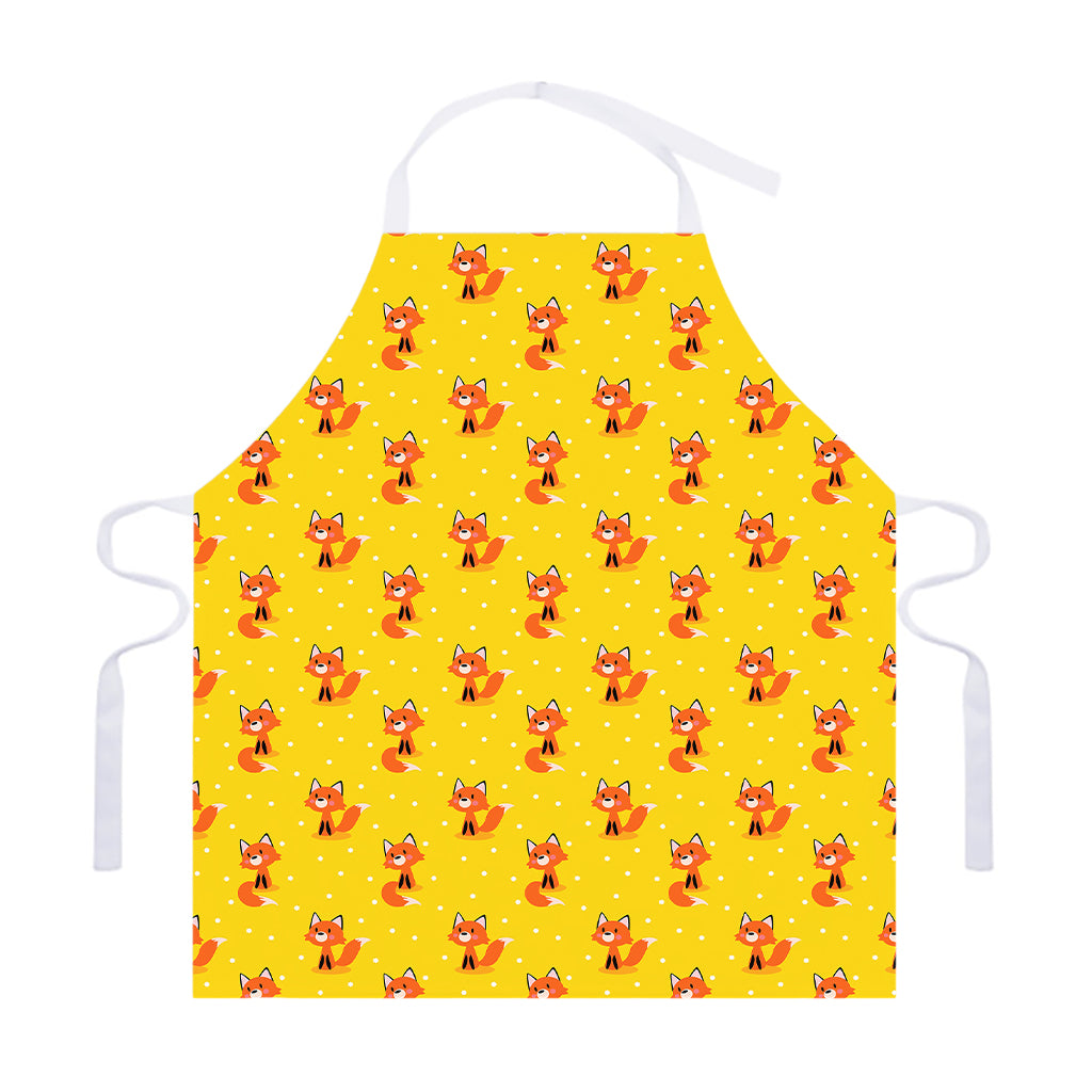 Cartoon Fox Pattern Print Adjustable Apron
