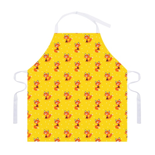 Cartoon Fox Pattern Print Adjustable Apron