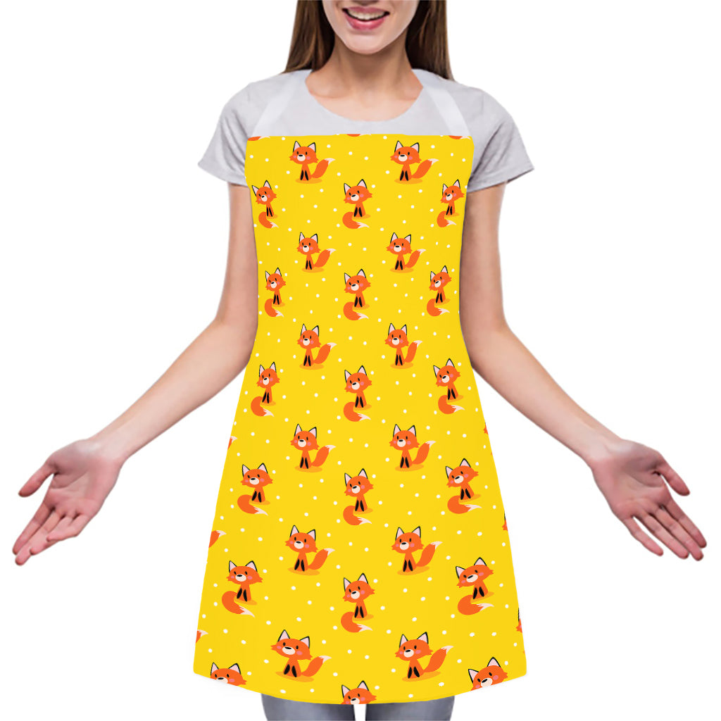 Cartoon Fox Pattern Print Adjustable Apron