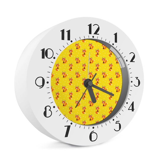 Cartoon Fox Pattern Print Alarm Clock
