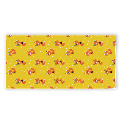 Cartoon Fox Pattern Print Beach Towel