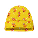 Cartoon Fox Pattern Print Beanie