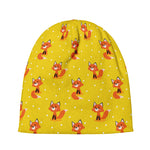 Cartoon Fox Pattern Print Beanie