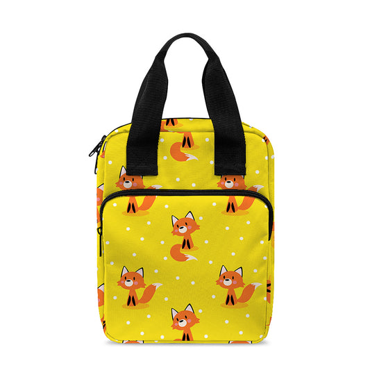 Cartoon Fox Pattern Print Bible Tote Bag