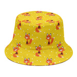 Cartoon Fox Pattern Print Bucket Hat