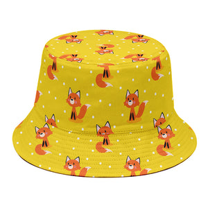 Cartoon Fox Pattern Print Bucket Hat